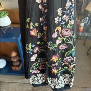 Sundance Black Floral Embroidered Blouse